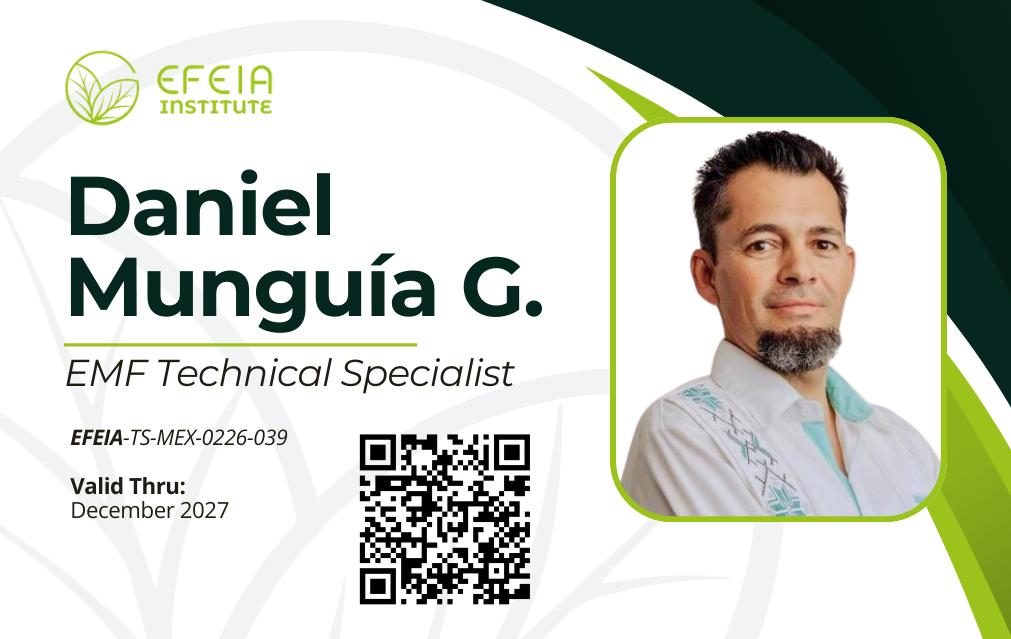 Credencial EFEIA Institute · Daniel Munguía G. · EMF Technical Specialist · EFEIA-TS-MEX-0226-039